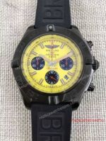 Replica Breitling Chronomat Watch Yellow Dial Black Rubber
